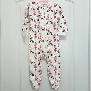 Winter Dog/Antler Hat 1pc Pajama